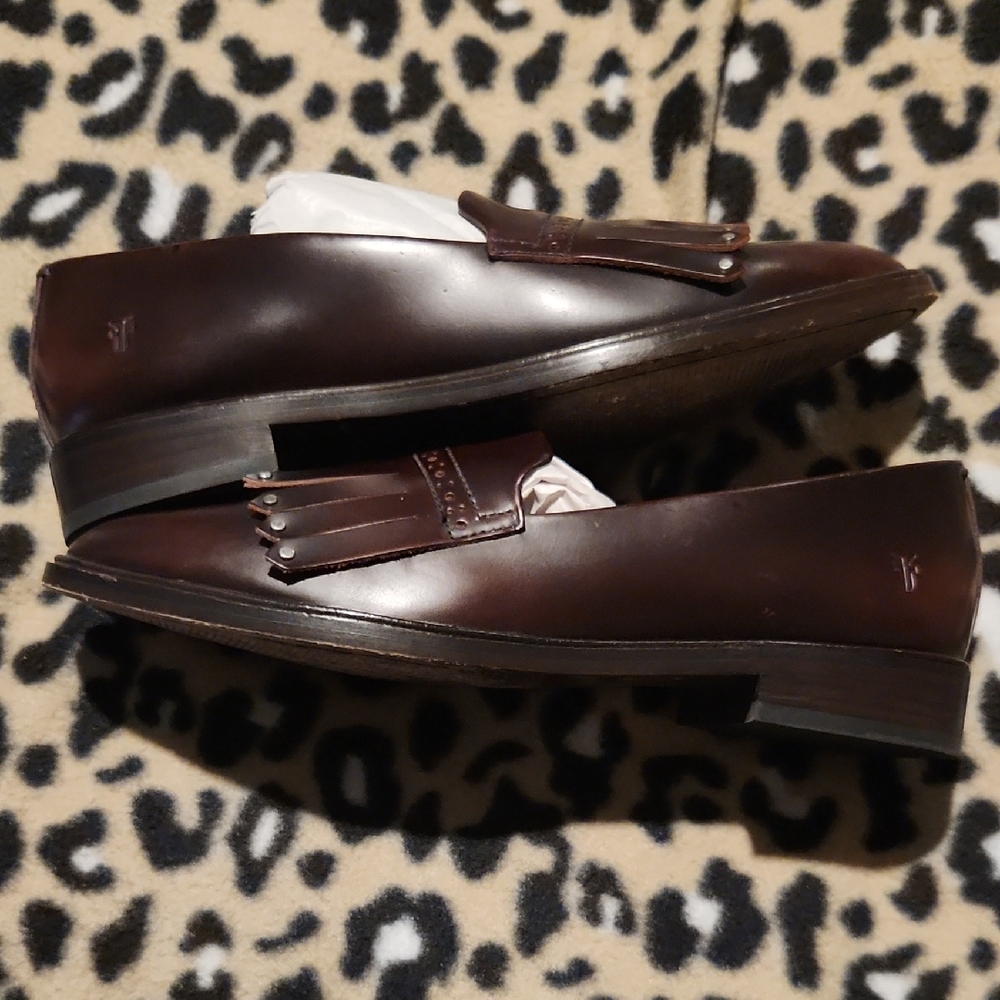 Frye Emory Kiltie Fringe Loafer Dark Brown 8M - Picture 3 of 14